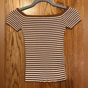 Madewell Off-the-Shoulder Sweater in Stripe Sz XXS